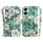 For Realme C33 3D Colored Pattern Flip Leather Phone Case(Watercolor Flower) - 1