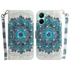 For Realme C33 3D Colored Pattern Flip Leather Phone Case(Peacock Wreath) - 1