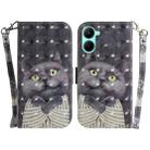 For Realme C33 3D Colored Pattern Flip Leather Phone Case(Hug Cat) - 1