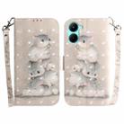 For Realme C33 3D Colored Pattern Flip Leather Phone Case(Squirrels) - 1