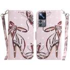 For Xiaomi 12T Pro 3D Colored Pattern Flip Leather Phone Case(Butterfly High-heeled) - 1