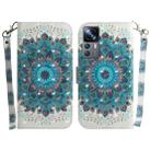 For Xiaomi 12T Pro 3D Colored Pattern Flip Leather Phone Case(Peacock Wreath) - 1