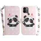 For Xiaomi Redmi A1+ 3D Colored Pattern Flip Leather Phone Case(Heart Panda) - 1