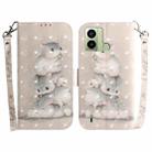 For Tecno Pop 6 Fingerprint 3D Colored Pattern Flip Leather Phone Case(Squirrels) - 1