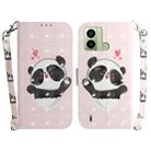 For Tecno Pop 6 Fingerprint 3D Colored Pattern Flip Leather Phone Case(Heart Panda) - 1