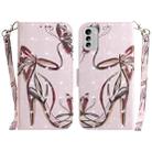 For Nokia G60 3D Colored Pattern Flip Leather Phone Case(Butterfly High-heeled) - 1