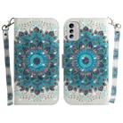 For Nokia G60 3D Colored Pattern Flip Leather Phone Case(Peacock Wreath) - 1