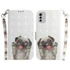 For Nokia G60 3D Colored Pattern Flip Leather Phone Case(Pug) - 1