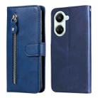 For Huawei nova 10 SE Calf Texture Zipper Leather Phone Case(Blue) - 1