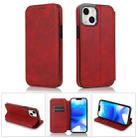 For iPhone 14 Plus Strong Magnetic Closure PU + TPU Leather Phone Case(Red) - 1