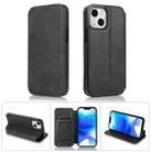 For iPhone 14 Plus Strong Magnetic Closure PU + TPU Leather Phone Case(Black) - 1