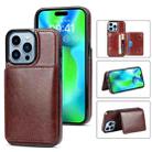 For iPhone 14 Pro Max Shockproof PU + TPU Phone Case(Brown) - 1