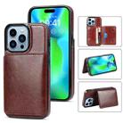 For iPhone 14 Pro Shockproof PU + TPU Phone Case(Brown) - 1