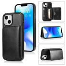 For iPhone 14 Plus Shockproof PU + TPU Phone Case(Black) - 1