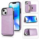 For iPhone 14 Plus Shockproof PU + TPU Phone Case(Purple) - 1