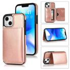 For iPhone 14 Plus Shockproof PU + TPU Phone Case(Rose Gold) - 1