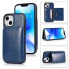 For iPhone 14 Plus Shockproof PU + TPU Phone Case(Blue) - 1