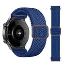 For Garmin Fenix 7X Adjustable Nylon Braided Elasticity Watch Band(Blue) - 1