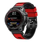 For Garmin Fenix 7X 26mm Plain Weave Two-Color Quick Release Silicone Watch Band(Red) - 1