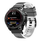 For Garmin Fenix 7 22mm Plain Weave Two-Color Quick Release Silicone Watch Band(Grey) - 1