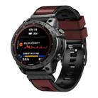 For Garmin Fenix 7 22mm Plain Weave Two-Color Quick Release Silicone Watch Band(Wine Red) - 1