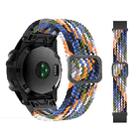 For Garmin Fenix 7 Adjustable Nylon Braided Elasticity Watch Band(Colorful Denim) - 1