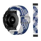 For Garmin Fenix 7 Adjustable Nylon Braided Elasticity Watch Band(Blue White) - 1