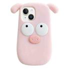 For iPhone 14 Plus 3D Cute Pig Silicone Phone Case(Pink) - 1