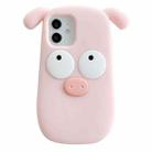 For iPhone 11 3D Cute Pig Silicone Phone Case(Pink) - 1