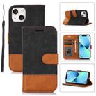 For iPhone 13 mini Splicing Leather Phone Case(Black) - 1