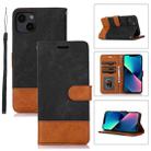 For iPhone 13 Splicing Leather Phone Case(Black) - 1