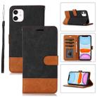 For iPhone 11 Splicing Leather Phone Case(Black) - 1