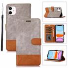 For iPhone 11 Splicing Leather Phone Case(Grey) - 1