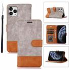 For iPhone 11 Pro Max Splicing Leather Phone Case(Grey) - 1