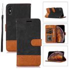 For iPhone X / XS Splicing Leather Phone Case(Black) - 1