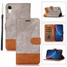 For iPhone XR Splicing Leather Phone Case(Grey) - 1