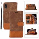 For iPhone XS Max Splicing Leather Phone Case(Brown) - 1