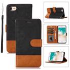 For iPhone SE 2022 / SE 2020 / 7 / 8 Splicing Leather Phone Case(Black) - 1