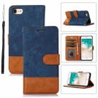 For iPhone SE 2022 / SE 2020 / 7 / 8 Splicing Leather Phone Case(Dark Blue) - 1