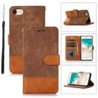 For iPhone SE 2022 / SE 2020 / 7 / 8 Splicing Leather Phone Case(Brown) - 1