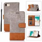 For iPhone SE 2022 / SE 2020 / 7 / 8 Splicing Leather Phone Case(Grey) - 1
