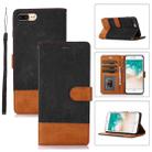 For iPhone 7 Plus / 8 Plus Splicing Leather Phone Case(Black) - 1