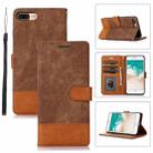 For iPhone 7 Plus / 8 Plus Splicing Leather Phone Case(Brown) - 1