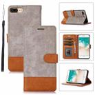 For iPhone 7 Plus / 8 Plus Splicing Leather Phone Case(Grey) - 1