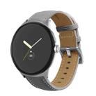 For Google Pixel Watch Pointed Tail Stitching Genuine Leather Watch Band(Grey) - 1