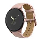 For Google Pixel Watch Pointed Tail Stitching Genuine Leather Watch Band(Rose Gold+Pink) - 1