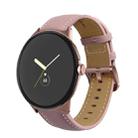 For Google Pixel Watch Pointed Tail Stitching Genuine Leather Watch Band(Rose Gold+Purple) - 1