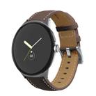 For Google Pixel Watch Pointed Tail Stitching Genuine Leather Watch Band(Coffee) - 1