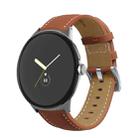 For Google Pixel Watch Pointed Tail Stitching Genuine Leather Watch Band(Brown) - 1