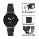 For Google Pixel Watch 1 / 2 / 3 41mm Round Tail Genuine Leather Watch Band(Black White Flower) - 2